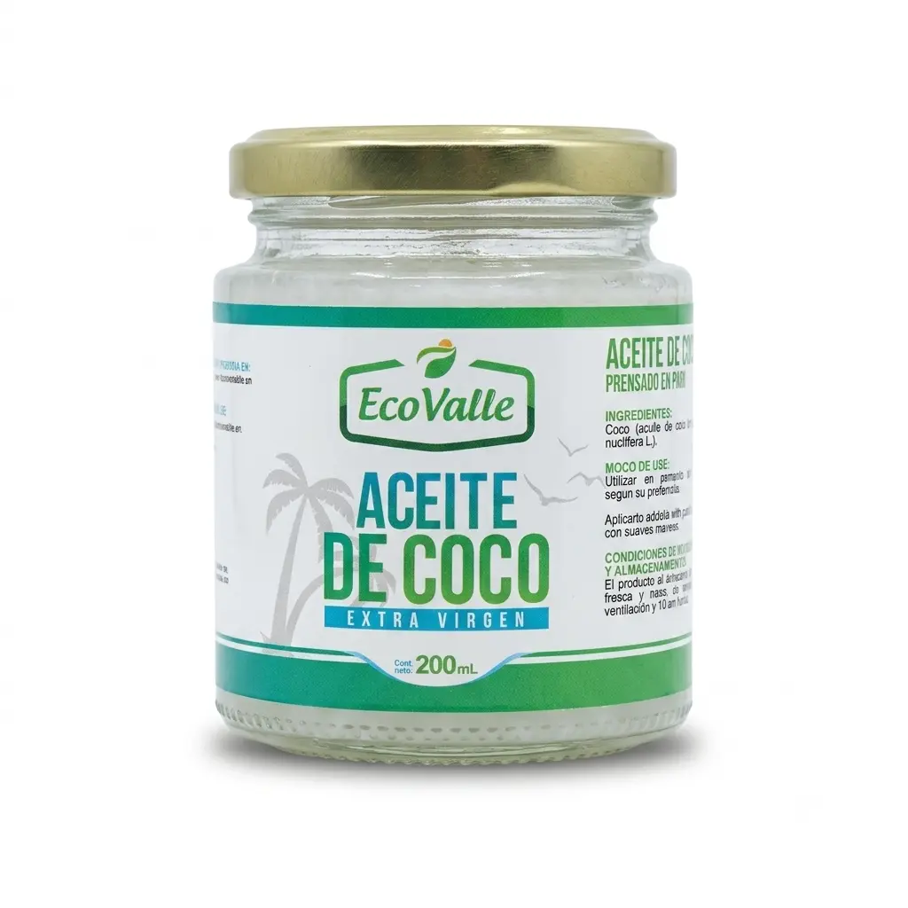 Aceite de Coco x 200gr. Ecovalle.