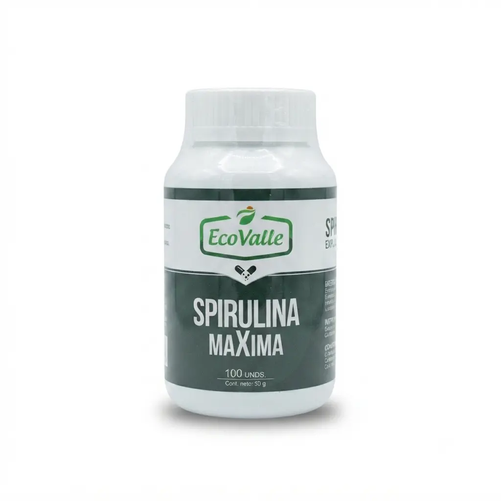Cápsulas Spirulina máxima x 100 unid. Ecovalle