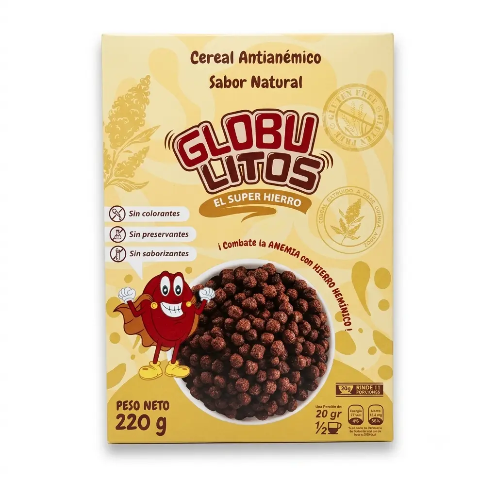 Cereal fortificado con Hierro 220 gr. caja. Globulitos.