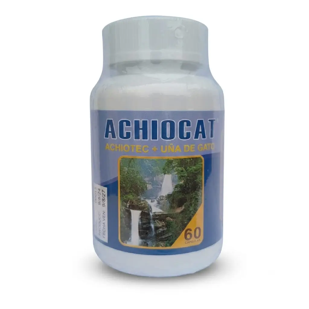 Cápsulas Achiocat 60 unid.(Achiote y uña de gato). Pronemed.