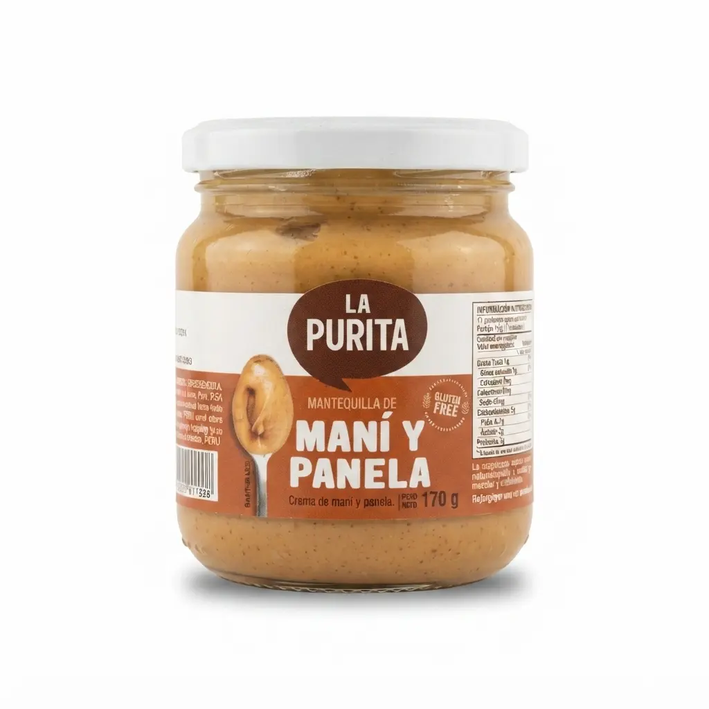 Mini Mantequilla de maní y Panela 170 gr. La purita.