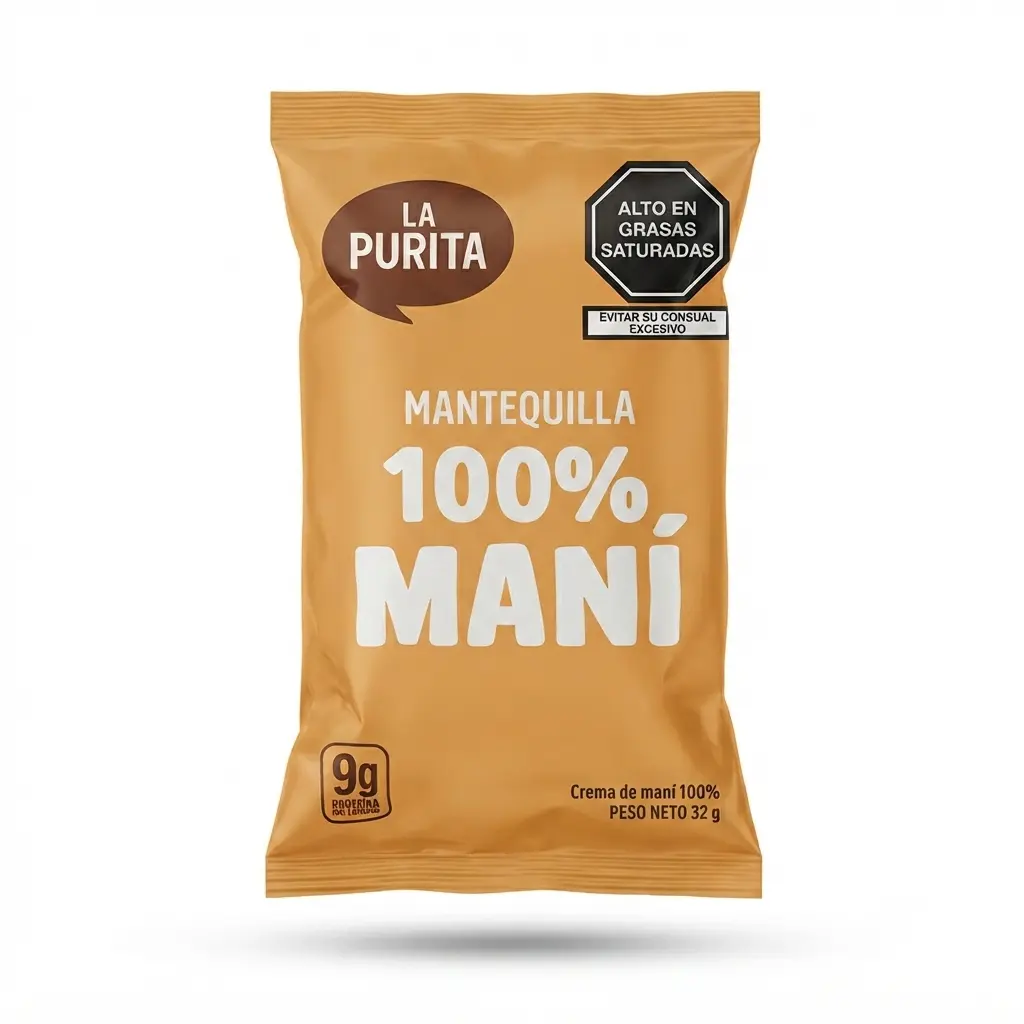 Mantequilla 100% Maní 32 gr. La purita.