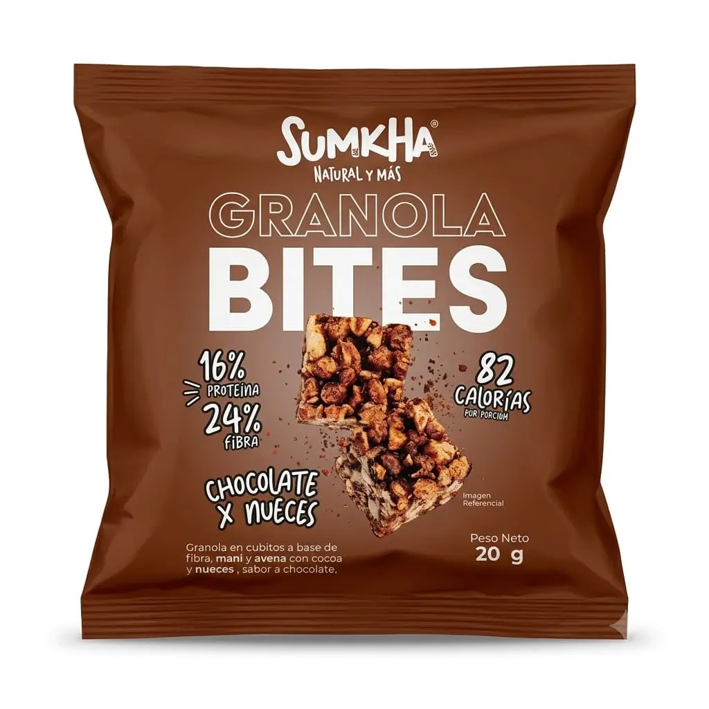 Bites Granola chocolate y nueces  20 gr. Sumkha.