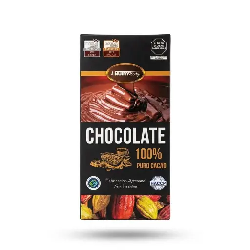 Chocolate barra 100% Cacao Orgánico. Nutry Body