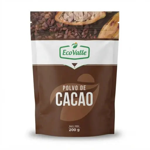 Cacao en polvo x 200 gr. Ecovalle.