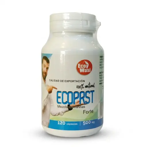 Cápsulas Ecoprost x 100 unidades de 500 mg. (saw palmeto, achiote, noni, graviola). Ecowasi
