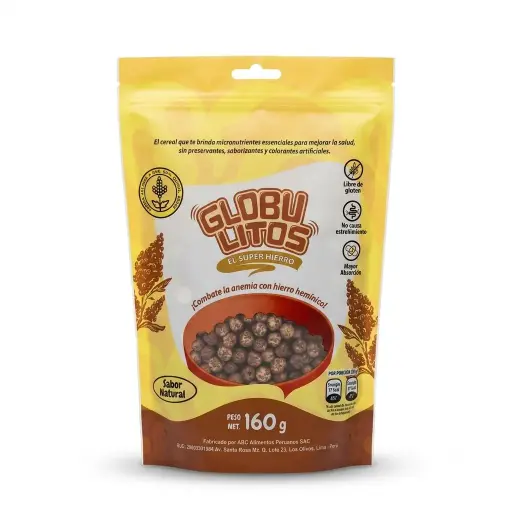Cereal fortificado con Hierro 160 gr. Bolsa Globulitos.