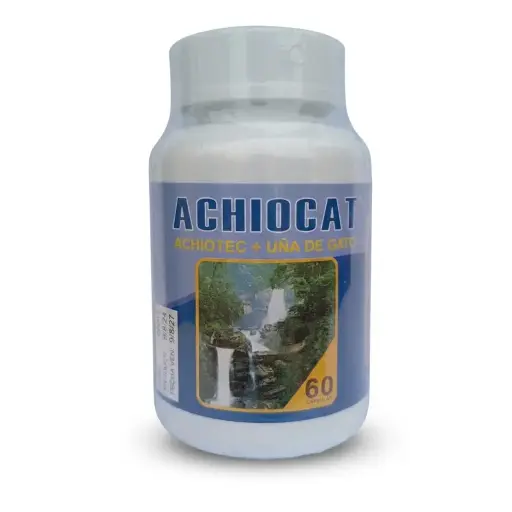 Cápsulas Achiocat 60 unid.(Achiote y uña de gato). Pronemed.