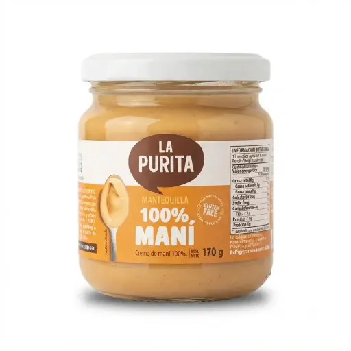 Mini Mantequilla de maní 100% x 170 gr. La purita.