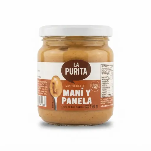 Mini Mantequilla de maní y Panela 170 gr. La purita.