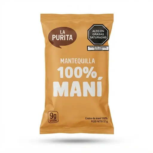 Mantequilla 100% Maní 32 gr. La purita.