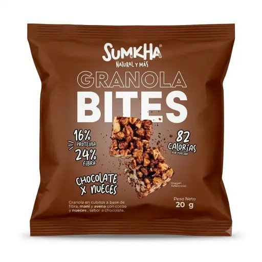 Bites Granola chocolate y nueces  20 gr. Sumkha.