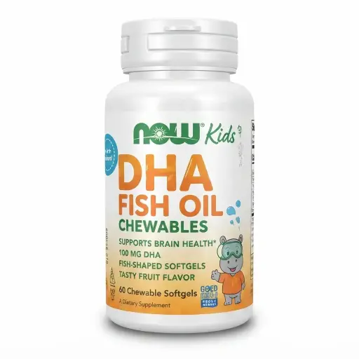 DHA FISH OIL chewables softgels 60 und.  Now kids.