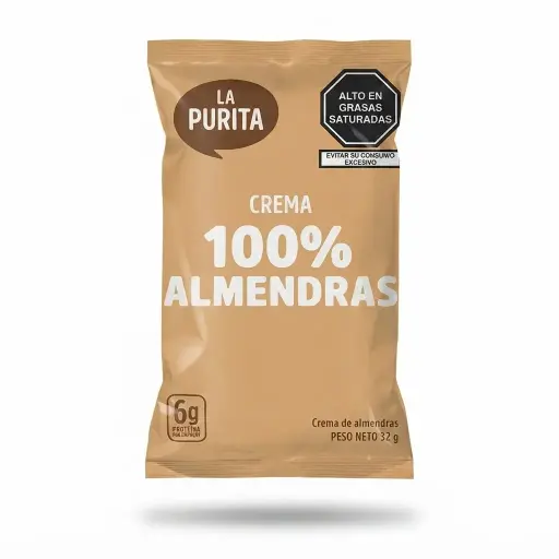 Crema de Almendras 100 %  32 gr. La purita.